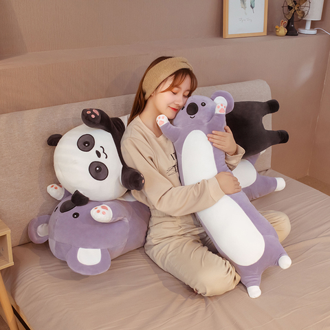 Long Giant Panda Plush Toy Cylidrical Animal Bolster Pillow Koala Stuffed Plushie 70-130cm Children Sleeping Friend ► Photo 1/6