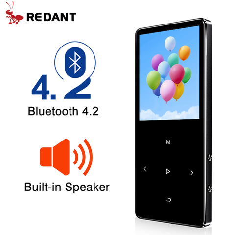 REDANT MP4 Player with Bluetooth Built-in Speaker Touch Key FM Radio Video Play E-book, HIFI Metal MP 4 Music Player 8G 16G 32GB ► Photo 1/6