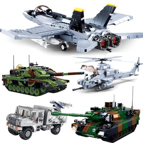 Military series World Super Tank Armored Vehicle Fighter Tracked Trailer DIY Model Building Blocks Bricks Toys Gifts ► Photo 1/6