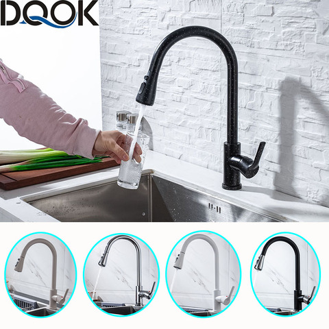 Kitchen Faucet Blacked Single Handle Pull Down White Kitchen Tap Single Hole 360 Degree Brushed Nickle Faucets Water Mixer Tap ► Photo 1/6