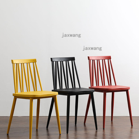 Nordic Household Plastic Dining Chairs Leisure Backrest Dressing Stool Bedroom Furniture Modern Lazy Nail Salon Plastic Chair ► Photo 1/6