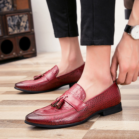 Men Casual Leather Shoes Brand Moccasin Oxfords Driving Shoes Men Loafers Moccasins Dress Shoes For Men New Italian Tassel Shoes ► Photo 1/6