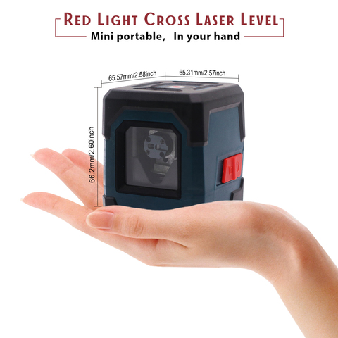 Portable Red Light 2 Line 1 Point Cube Laser Level Cross-line Laser With Self-leveling red beam LV2 ► Photo 1/3