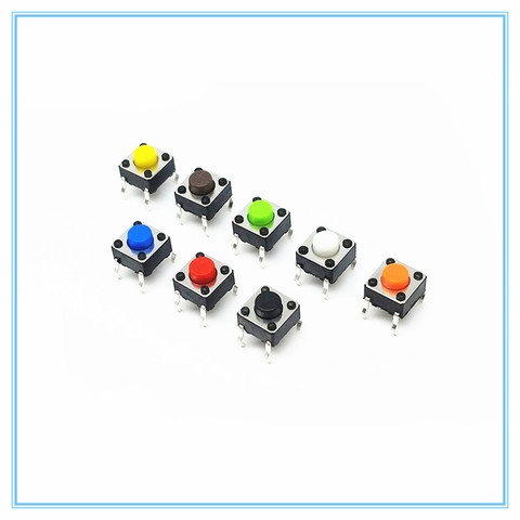 20PCS  6*6*5mm 4PIN Seven color Smart Electronics Tactile Switches Push Button SMD Tact Switch Switch ► Photo 1/2