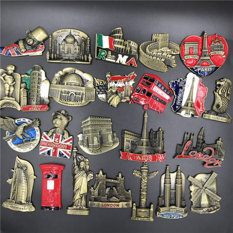 Metal 3d fridge magnets refrigerator pasted American eagle Jerusalem Israel London bus new york paris Souvenirs home decoration ► Photo 1/6