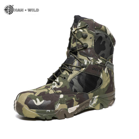Men Boots Ankle Rubber Military Combat Tactical Boots Camouflage Mens Sneakers Casual Shoes Outdoor Work Safety Boots ► Photo 1/6