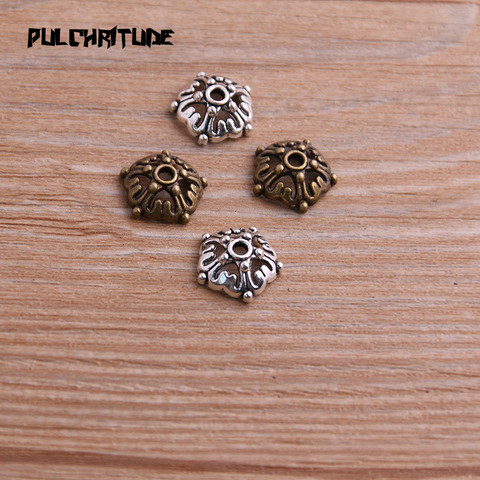  60pcs 4*12*12mm Two Color Bead Caps Charm Hollow Small Flower Pendants Jewelry Accessories DIY Receptacle Charms ► Photo 1/5