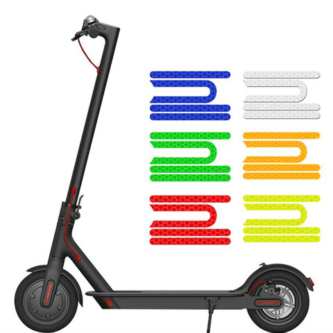 4pcs Electric Scooter Reflective Stickers Front Rear Wheel Protective Shell Warning Stickers for Xiaomi M365 Scooter Accessories ► Photo 1/6
