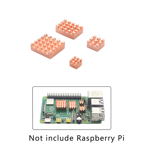 Raspberry Pi 4 Model B Heat Sink Metal Copper Heatsink Passive Cooling Pad  Heat Dissipation Radiator for Raspberry Pi 4 ► Photo 1/6