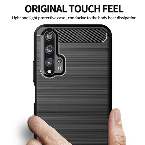 For Huawei Nova 5T Case Cover Nova 5 T 6 7 SE Pro 2i 3 3i 4 7i Shockproof Bumper Carbon Fiber Soft Silicone Phone Case Nova 5T ► Photo 1/6