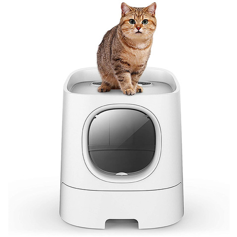 Smart Cat Litter Box Tray Toilet Semi Closed Automatic Deodorization Splash Proof Pet Toilet Box Mobile Phone Control Monitor ► Photo 1/6