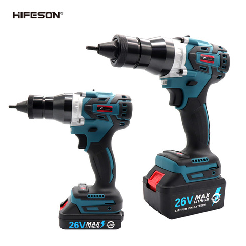 HIFESON Brushless Electric Ramm Gun 26V Rechargeable Automatic Rivet Nut Gun Rivet Tool M3-M12 2.2/5.2Ah Lithium Battery ► Photo 1/6