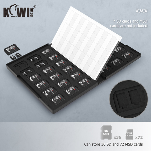Kiwi 108 Slots Memory Card Case Holder Storage Organizer for 36 SD and 72 MSD Cards Waterproof for DSLR Mirrorless Camera ► Photo 1/6