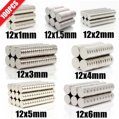 100Pcs N35 Round Magnet 12x1 12x1.5 12x2 12x3 12x4 12x5 12x6 Neodymium Magnet Permanent NdFeB Super Strong Powerful Magnets 12*1 ► Photo 1/6