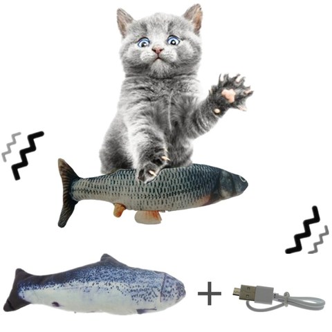 30CM Cat Toy Fish USB Electric Charging Simulation Dancing Jumping Moving Floppy Fish Cat Toy For Cats Toys Interactive Hotsale ► Photo 1/6