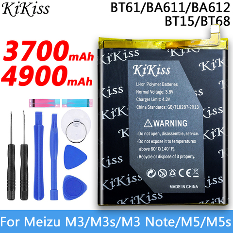 KiKiss Battery BT61 BT15 BT68 BA611 BA612 For Meizu M3 Note L681H M681H / M3 M3S / M3S Mini /M5 Meilan 5/M5S 5S Bateria ► Photo 1/6