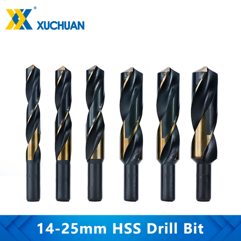 Reduced Shank HSS Twist Drill Bit 14 16 18 20 22 25mm Woodworking Hole Cutter For Wood/Metal Power Tools Wood Drill Bit ► Photo 1/5