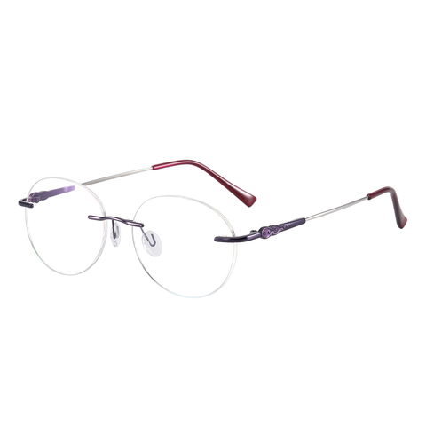Colorful Round Fashion Men and Women Rimless Memory Metal Optical Frame For Optical Lenses Myopia Presbyopia Progressive ► Photo 1/6