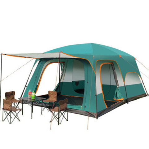 Two-bedroom And One-living Tent Leisure Camping Double-decker Oversized 5-8 People Thickened Rainproof Tent ► Photo 1/5