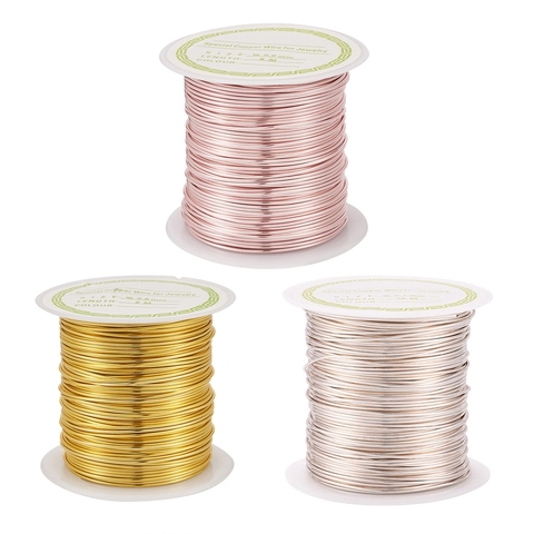 1 Roll 0.3/0.4/0.5/0.6/0.7/0.8mm Copper Wire Jewelry Beading Wire String Cord Long-Lasting Plated Silver Golden RoseGold Color ► Photo 1/6