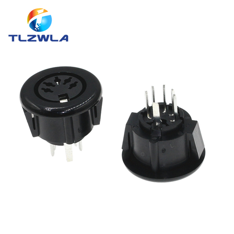 100pcs Black DS-5-07A round five-pin S-video connector round 5-pin socket 5P 5-pin DIN socket holder ► Photo 1/5