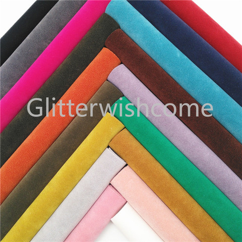 Glitterwishcome 21X29CM A4 Size Vinyl For Bows Suede Leather Fabric Faux Leather Sheets for Bows, GM651A ► Photo 1/6