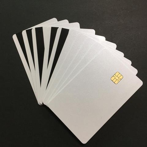 20pcs  SLE4442 with Small HiCO Magstripe Pearl White Shines Smart Credit Card Size PVC Card ► Photo 1/6