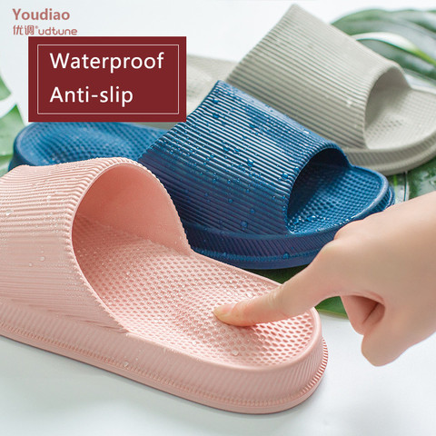 Youdiao Non-slip Massage slippers Women EVA Indoor Slippers Light Women House Bath Shoes Man Waterproof Sandals Slides bathroom ► Photo 1/6