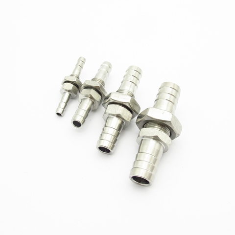 4mm 6mm 8mm 10mm 12mm 14mm 16mm 19mm Hose Barb Bulkhead 304 Stainless Steel Barbed Tube Pipe Fitting Coupler Connector Adapter ► Photo 1/5