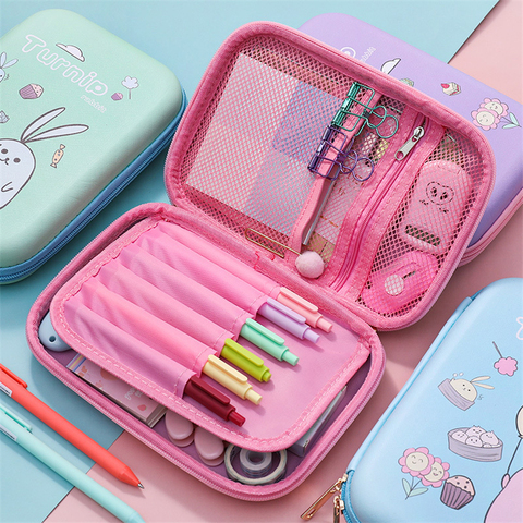 kawaii pencil cases cute school for large capacity pink pencilcase pennen zak plumier scolaire fille estojo escola rabbit penbox ► Photo 1/6