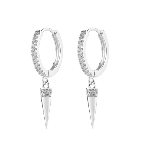 fashion Cubic Zircon Small Geometric Spike Earrings Gold And Silver Color hoop Earrings For Women 2022 ► Photo 1/6