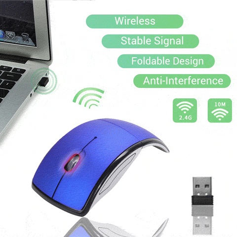 7 Colors Wireless Mouse 2.4G Computer Mouse Foldable Folding Optical Mice USB Receiver for Laptop PC Computer Desktop Office ► Photo 1/6