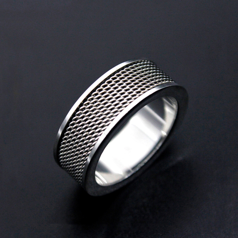 Fashion titanium steel stainless steel mesh ring male trend index finger ring hot sale ► Photo 1/5
