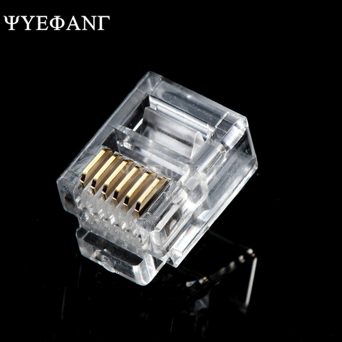 20PCS/lot RJ11 RJ12 Connector 6P6C  Buckle Cable Plug DIY EV3 NXT Cable Plug Crystal Head ► Photo 1/3