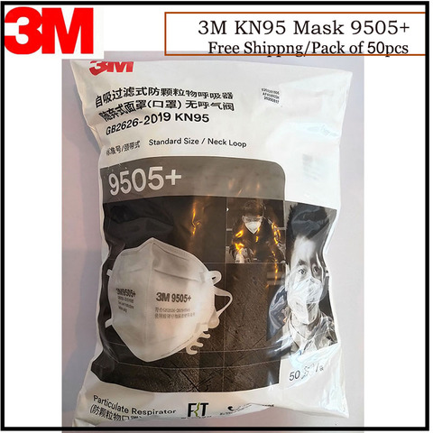 50pcs/Lot 3M 9505+ Dust Mask Neckloop KN95 Respirator Anti-haze Protective Disposable Particulate Masks ► Photo 1/6
