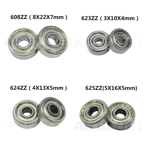 Free Shipping 10PCS  Ball Bearing 608zz 623zz 624zz 625zz 635zz 626zz 688zz 3D Printers Parts Deep Groove Flanged Pulley Wheel ► Photo 1/1