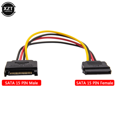 SATA 15pin Male to Female SATA Hard Disk Power Extension Extender Cabo Cord for PC HDD SSD Power Cables ► Photo 1/6