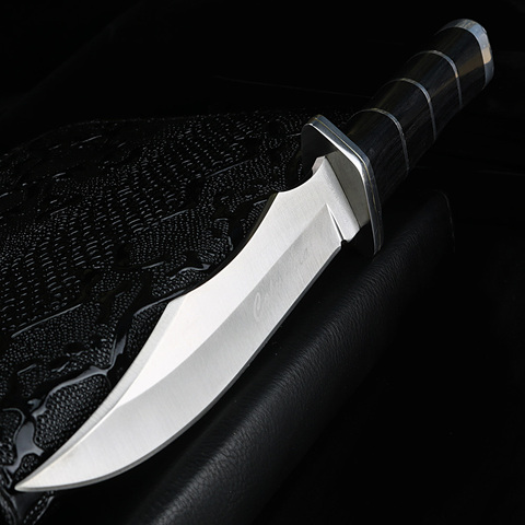 XUAN FENG Wildnerness Military Survival Straight Knives 5Cr13Mov Steel Wood Handle Tactical Hunter Fixed Blade Knife ► Photo 1/6