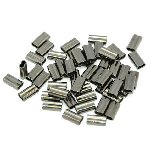 100pcs/lot Aluminum Fishing Wire Tube Line Crimping Sleeves Crimp