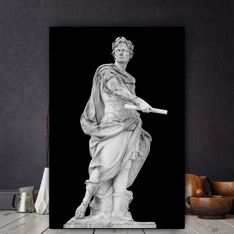 Black and White Roman Emperor Julius Sculpture Caesar Statue Poster Canvas Painting Wall Art Pictures for Living Room Decoration ► Photo 1/6
