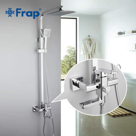 Frap 1 Set Bathroom Rainfall Shower Faucet Set  Single Handle Mixer Tap With Hand Sprayer Wall Mounted Bath Shower Sets F2420 ► Photo 1/6