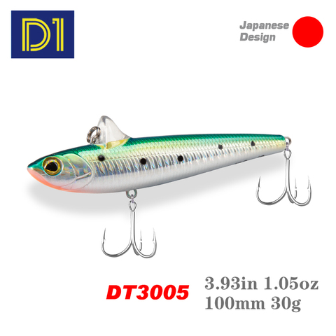 D1 VIB Fishing Lure 100mm 30g Fishing Gear Bionic VIB Swim Hard Bait Fishing bait vibrating blade bait sinking perch back ► Photo 1/6