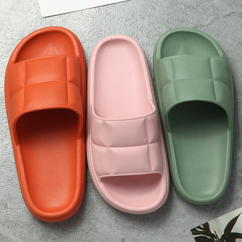 ll Seasons Men Women Outdoor Thick Bottom Lovers Home Slippers Bathroom Antiskid Wear-Resistant Comfortable One Word Mop ► Photo 1/6