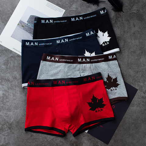 4pcs/lot Men's Underpants Cotton Underwear Men Boxer Short Breathable Brand Boxer Print Men Briefs Comfortable Shorts Jdren ► Photo 1/6