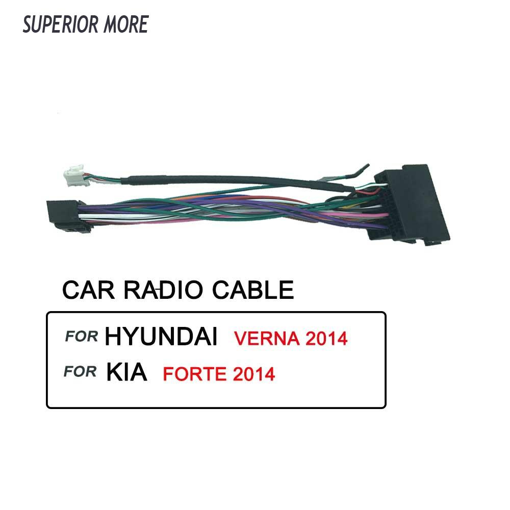 Car android radio cable 16pin Audio Wiring Harness For Hyundai Verna KIA Forte Aftermarket DVD Stereo Installation Wire Adapter ► Photo 1/5