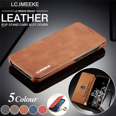 Luxury Ultra Thin Leather Case Flip Cover for Samsung S20 Note 20 Ultra S10 plus S8 S9 S7 A71 A51 A70 A50 A31 A21s Note9 8 case ► Photo 1/6