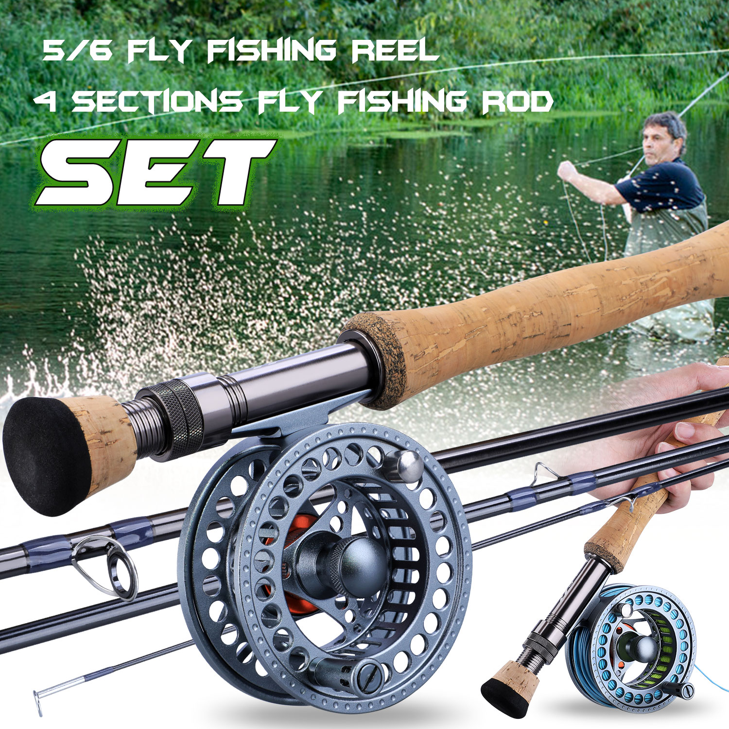 3/4 5/6 7/8 9/10WT CNC Machined Fly Fishing Reel&Fly Line Combo Backing Line 
