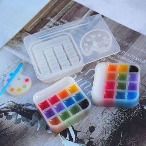 Pigment Brush Paint Tray Box Keychain Pendant Resin Casting Mold Jewelry Tools WXTB ► Photo 1/6