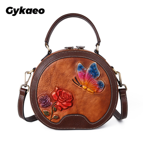 2022 Luxury Bag Women's/Ladies Genuine Leather Handbags Small Women's/woman Shoulder Round Bags Vintage Crossbody Bags for Women ► Photo 1/6