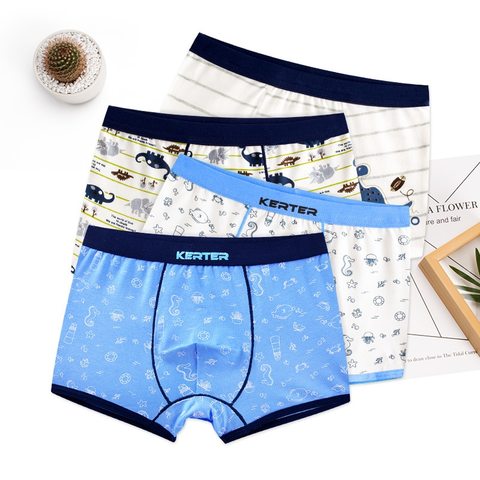 4pcs 100% Cotton Boys Underwear Kids Quality Boxer Boy Shorts Bottoms Boys Clothes for 3 4 6 8 10 12 14 Years Old RKU183004 ► Photo 1/6